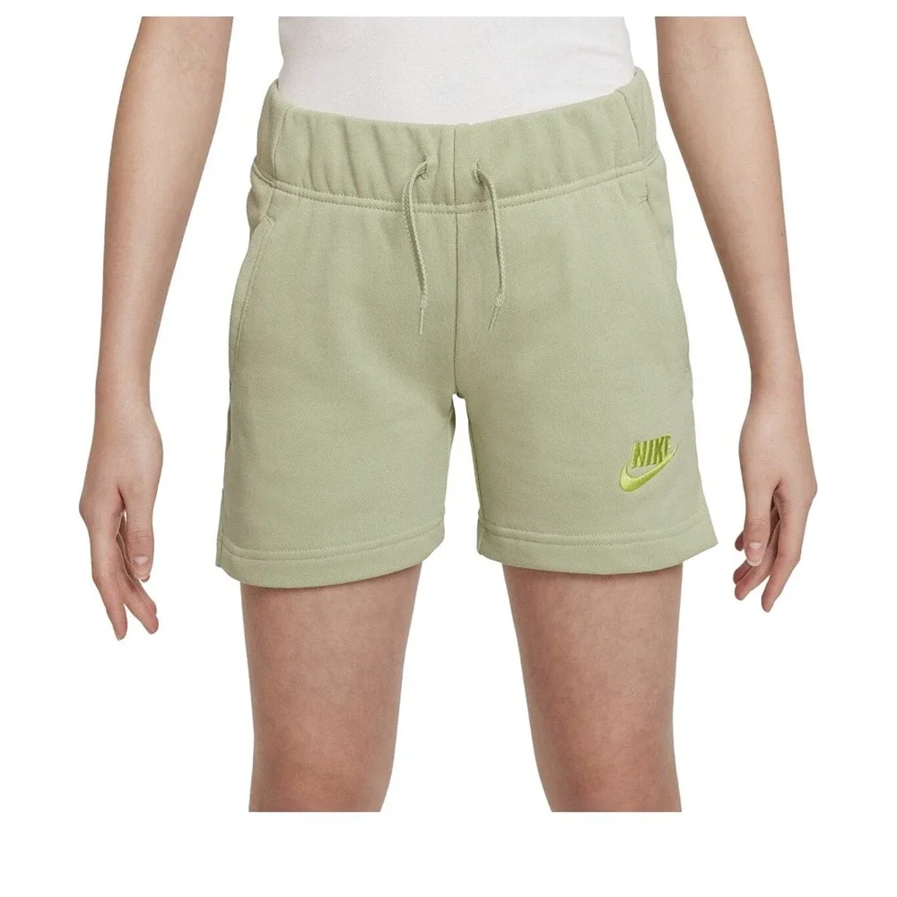 NIKE Olive Aura SPORTSWEAR CLUB FRENCH TERRY FLEECE SHORTS‎ BIG KIDS/GIRLS L NEW